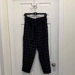 Ann Taylor Black Houndstooth Straight Leg Pants